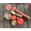 Image 1 : Lot of Vintage Red Tractor Caps, Pre-Cleaner, Breather Tube & Pipe, Possibly IH / Farmall