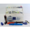 Image 1 : Clear 2-Tray Tackle Box With Assorted Tackle 