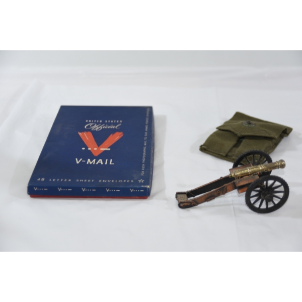 Box Lot Military Mini Cannon V Mail & Olive Green Pouch