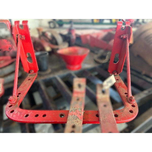 Red Steel Tractor Implement Mounting Bracket Assembly