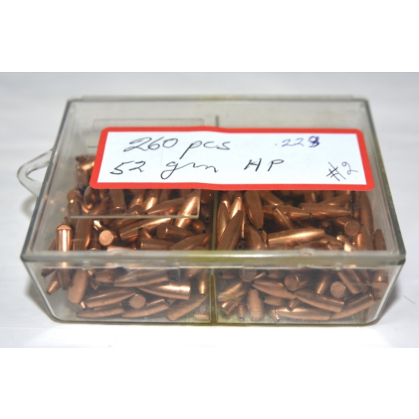 260 Pieces .223cal. 52gr. HP Bullets