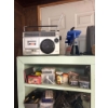 Image 2 : Shelving Unit, Vintage Sanyo Radio, Tools, Hardware & Assorted Supplies 