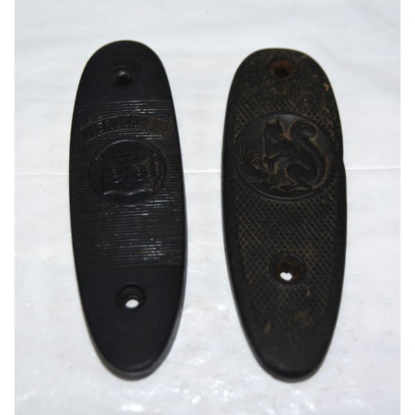 Iver Johnson Owl butt Plate & V.G., Squirrel Emblem SxS Shotgun Butt Plate 
