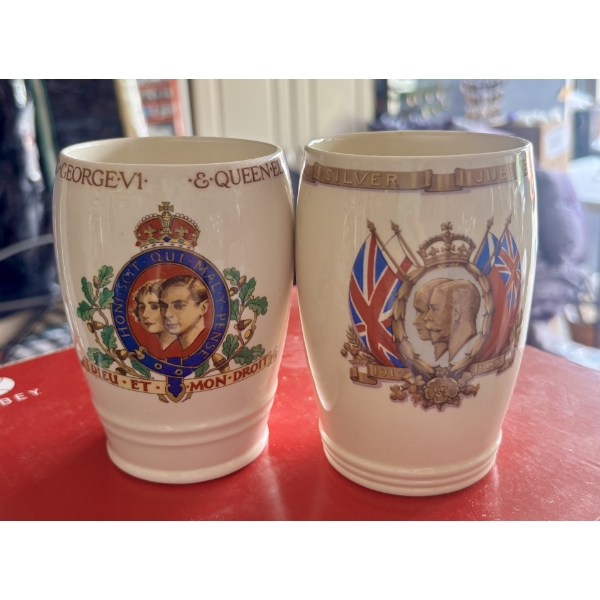 2 Vintage Commemorative Beakers 