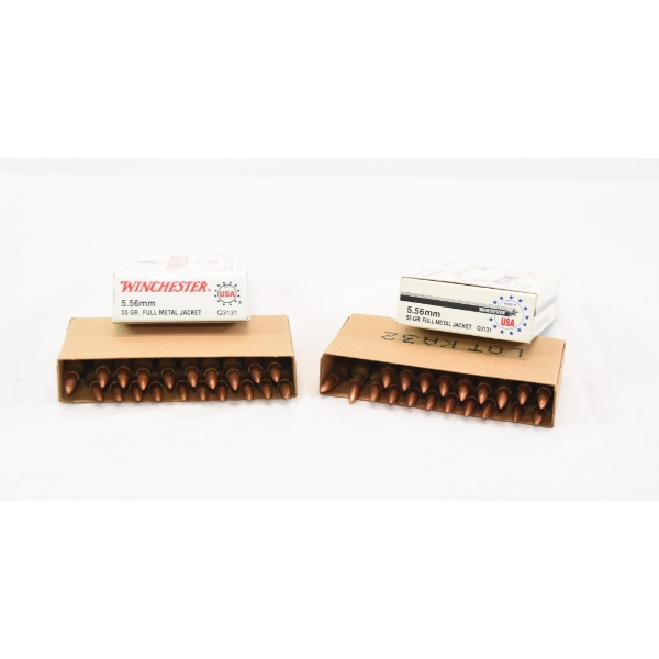 40 Rounds Winchester 5.56mm 55 Grain FMJ Ammunition