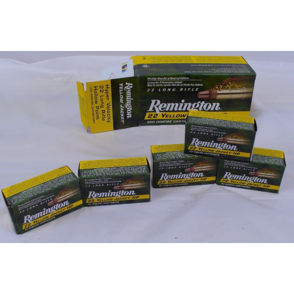 250 Rounds Remington Yellow Jacket .22LR HP Ammunition 