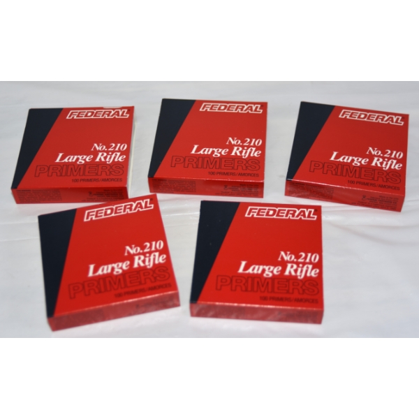 500 Pieces Federal No.210 Large Rifle Primers