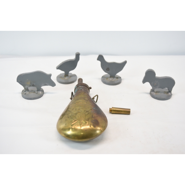 Box Lot Powder Flask & Targets