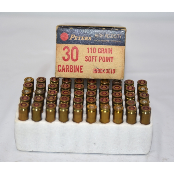 50 Rounds Peters 30 Carbine 110gr. SP Ammunition