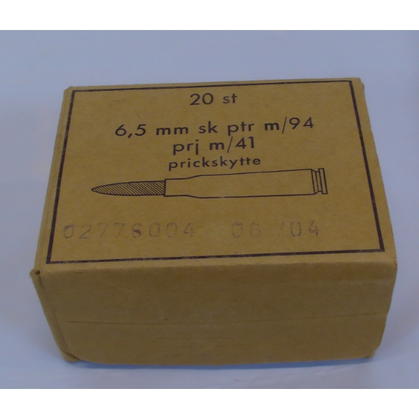 20 Rounds 6,5mm SK PTR m/94 Ammunition
