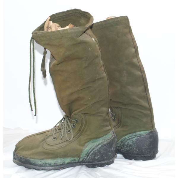 Green Canvas Military Green High Boot 
