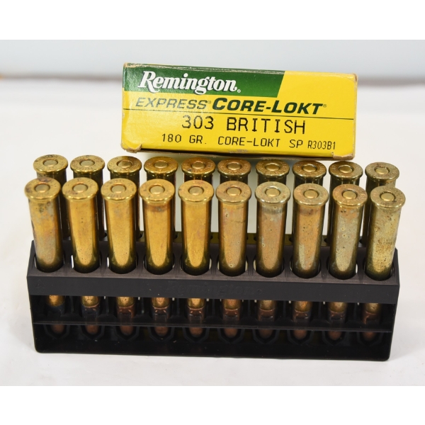 20 Rounds Remington Express Core-Lokt .303 British Caliber 180 Grain SP Ammunition