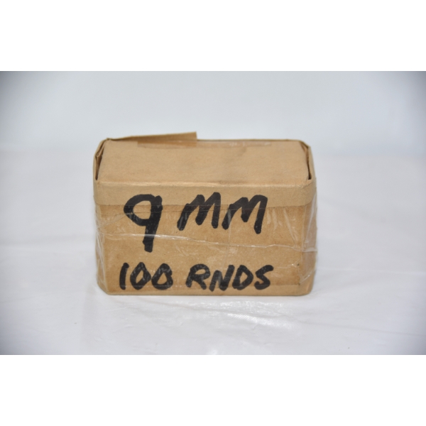 100 Rounds Unknown Brand 9mm Ammunition 