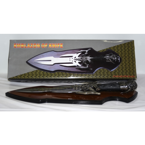 Emblazon of Knife 17.2" Long Dagger Knife W/ Stand