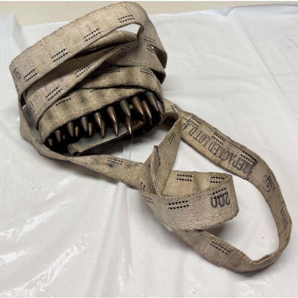 Cloth Machine Gun Belt with Approximately 36 Pieces of 30-06 Blank Cartridges 
