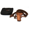 Image 1 : Competitive Edge Dynamics Brass Pouch & Brown Leather Gun Holster - Leather Cobra Gun Sling         