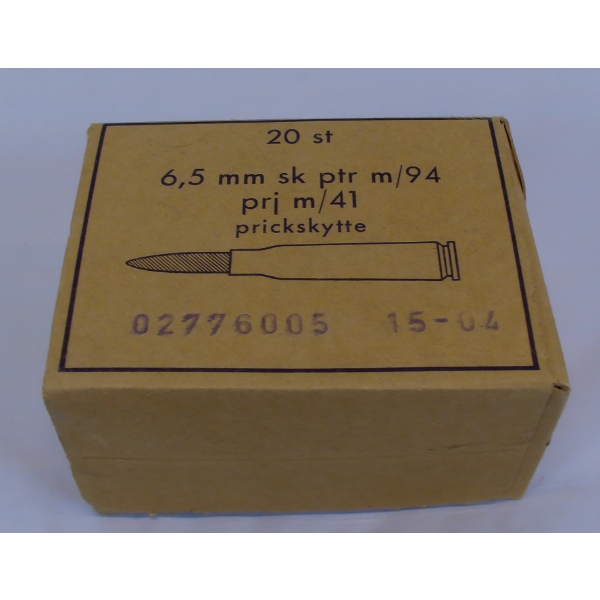 20 Rounds 6,5mm SK PTR m/94 Ammunition