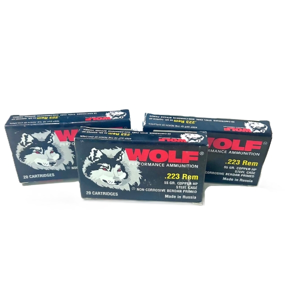 60 Rounds Wolf 223 Rem 55 gr H.P. Ammunition
