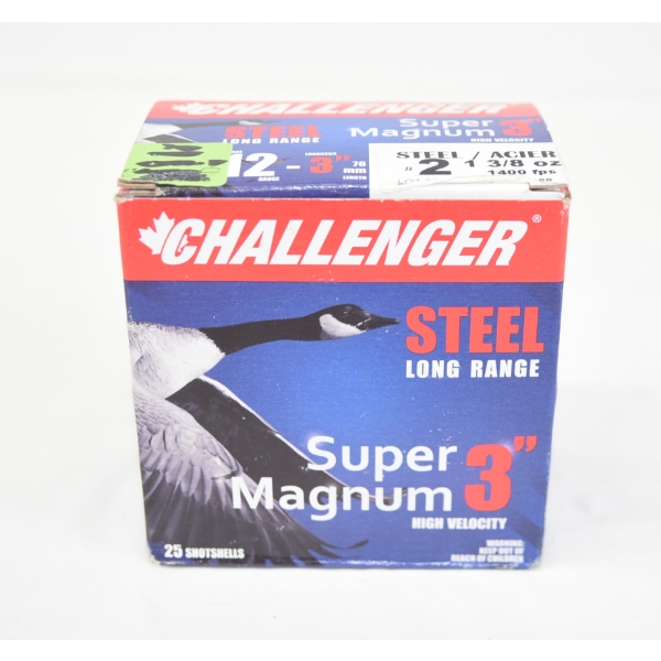 24 Rounds Challenger 12 Gauge 3" #2 Steel Shot Ammunition