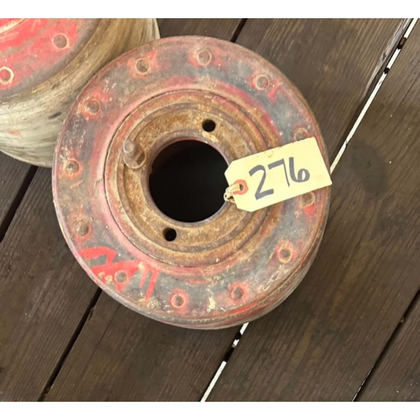 Vintage Riveted Steel Tractor Belt Pulley, Possibly Farmall A / Super A