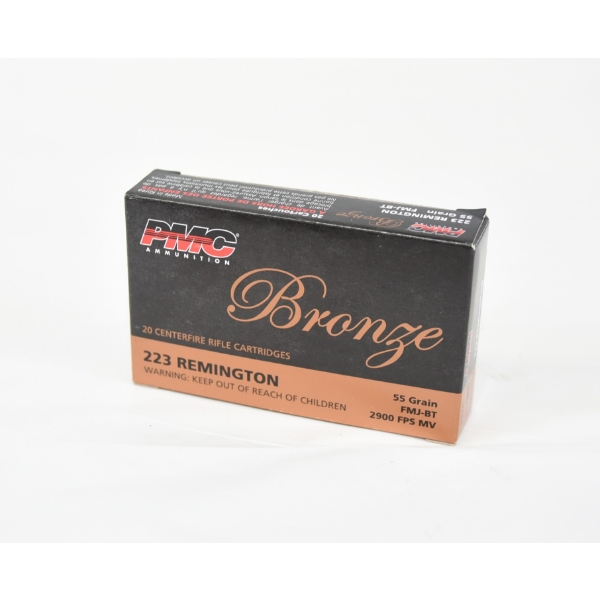 20 Rounds PMC Bronze .223 Remington 55 Grain FMJ-BT Ammunition