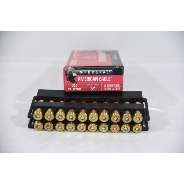 20 Rounds American Eagle 224 Valkyrie 75gr TMJ Ammunition 