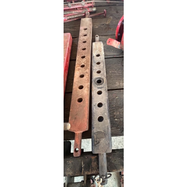 Pair of Adjustable Steel Drawbar/Hitch Bars, 9-Hole