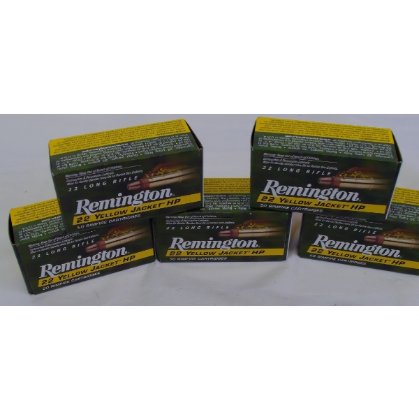 250 Rounds Remington Yellow Jacket .22LR HP Ammunition 