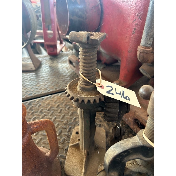 Antique Cast Iron Screw Jacks, Including Geared Ratchet Jack