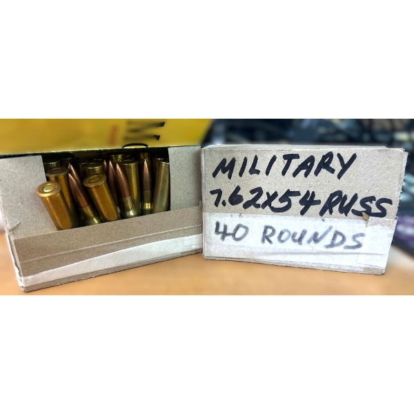 80 Rounds Military 7.62 x 54 Russian Ammunition