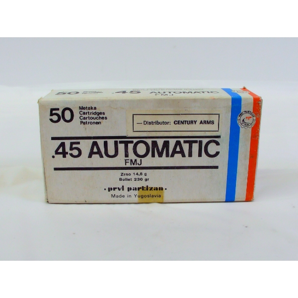 50 Rounds Metaka Cartridges .45 Automatic Ammunition 