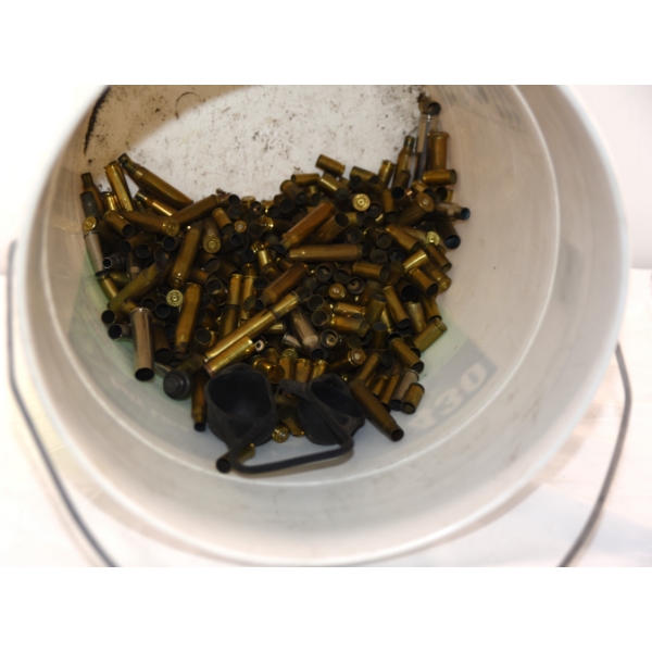 Pail of Assorted Brass & Bullets 