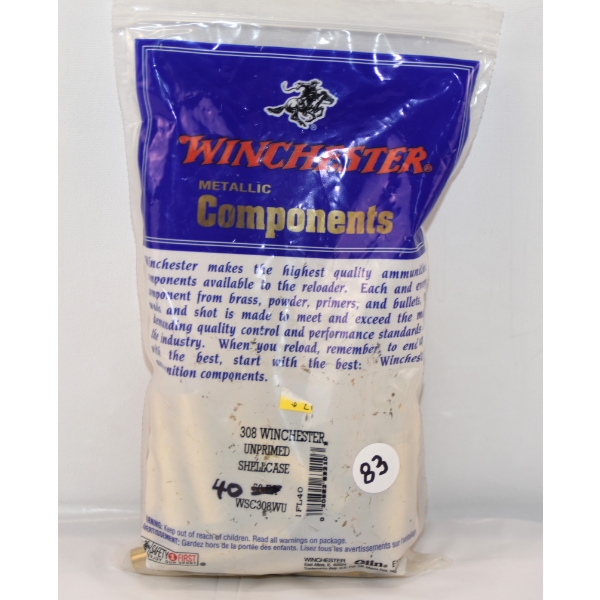 40 Pieces Winchester 308 Win Unprimed Shellcases 