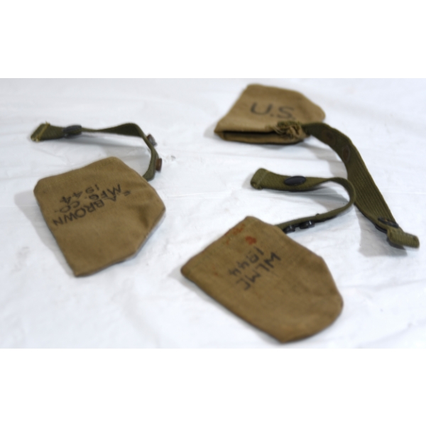 3 WWII US Military Canvas Rifle Muzzle Cover