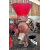 Image 2 : Antique Cast Iron Belt-Driven Burr Mill / Grist Mill with Red Hopper & Cast Iron Cup