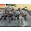 Image 3 : 6 Vintage spring-Loaded Cultivator Shanks with Sweeps