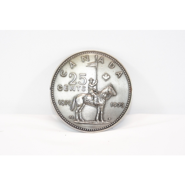 Vintage 1977 Jimm Watson Pewter 1873-1973 Canada Commemorative RCMP 25 Cent Belt Buckle