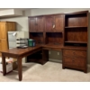 Image 1 : Mahogany Oak L-Shaped Desk & Filing Cabinets 