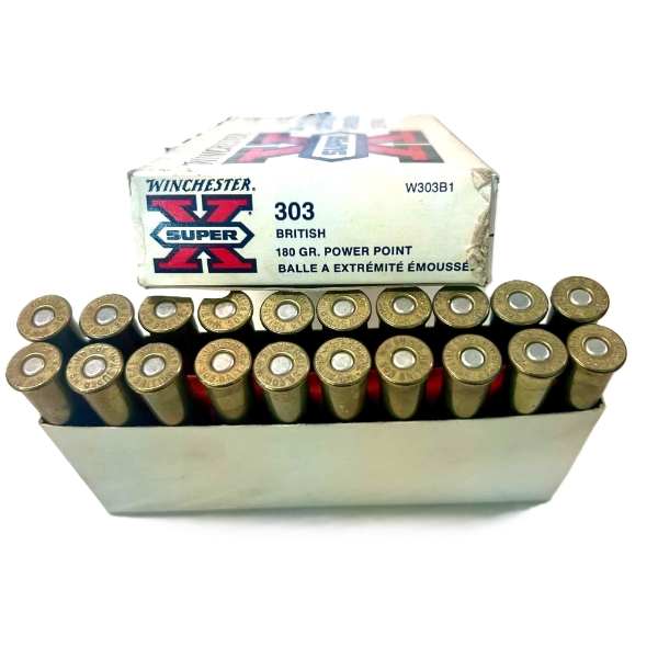 20 Rounds Winchester 303 Br 180gr P.P. S.P. Ammunition