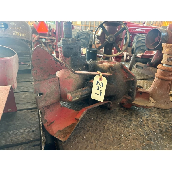 Vintage Red PTO Right-Angle Gearbox with Shield