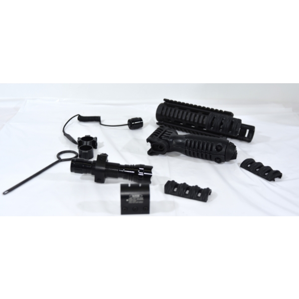 Box Lot AR -15 Quad Rail Surplus Cleaning Rod & Tactical Flashlight 