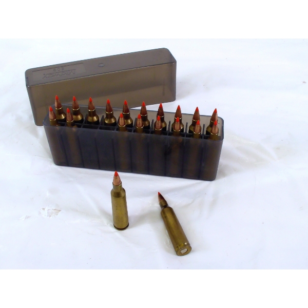 20 Rounds Remington .22-250 Remington Ammunition in Plastic Storage Box	