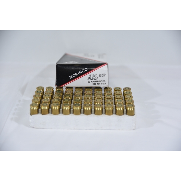 50 Rounds Norinco .45ACP 230gr FMJ Ammunition 
