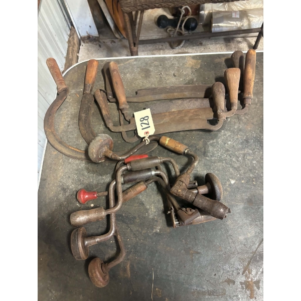 Vintage Drawknives, Hand Drills & Woodworking Tools 