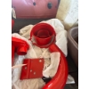 Image 1 : Restored Red Oil Bath Tractor Air Cleaner Assembly with Oil Cup, Intake Pipe & Bracket, Possibly Far