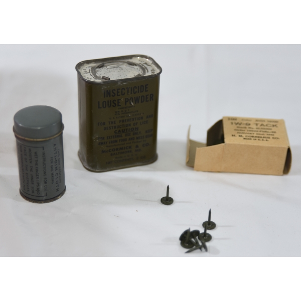 Box Lot Tacks Anti Dim Cloth & Louse Powder 