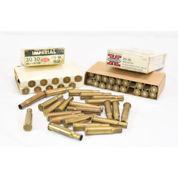 59 Pcs. Mixed 30-30 Win Shot Brass