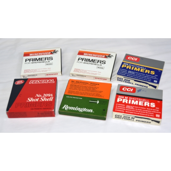 335 Pieces Assorted Brands Shotgun Primers - See Description