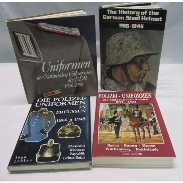 Box Lot 4 Books On Military/Police Uniforms & Helmets