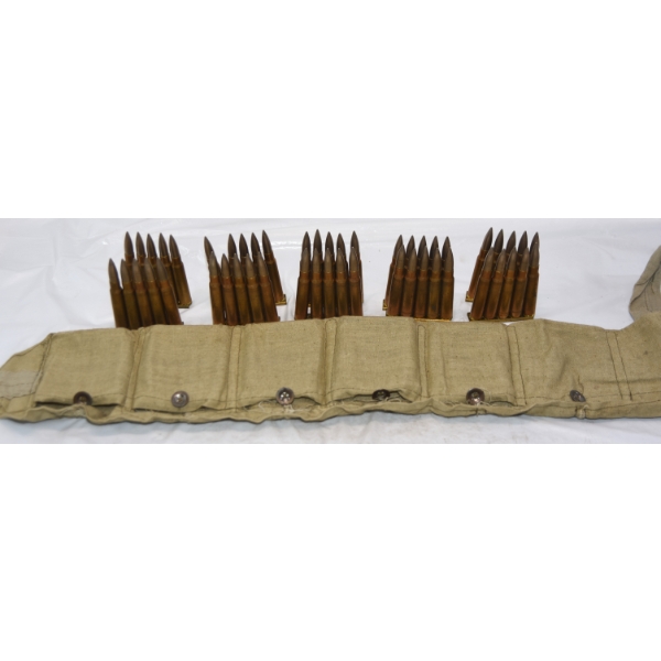 50 Rounds Military 8mm Ammunition in Ammo Belt